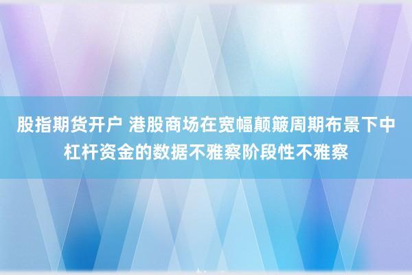 股指期货开户 港股商场在宽幅颠簸周期布景下中杠杆资金的数据不雅察阶段性不雅察
